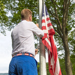 Leather Tab and Ribbon Belt - Retro Flags Thumbnail