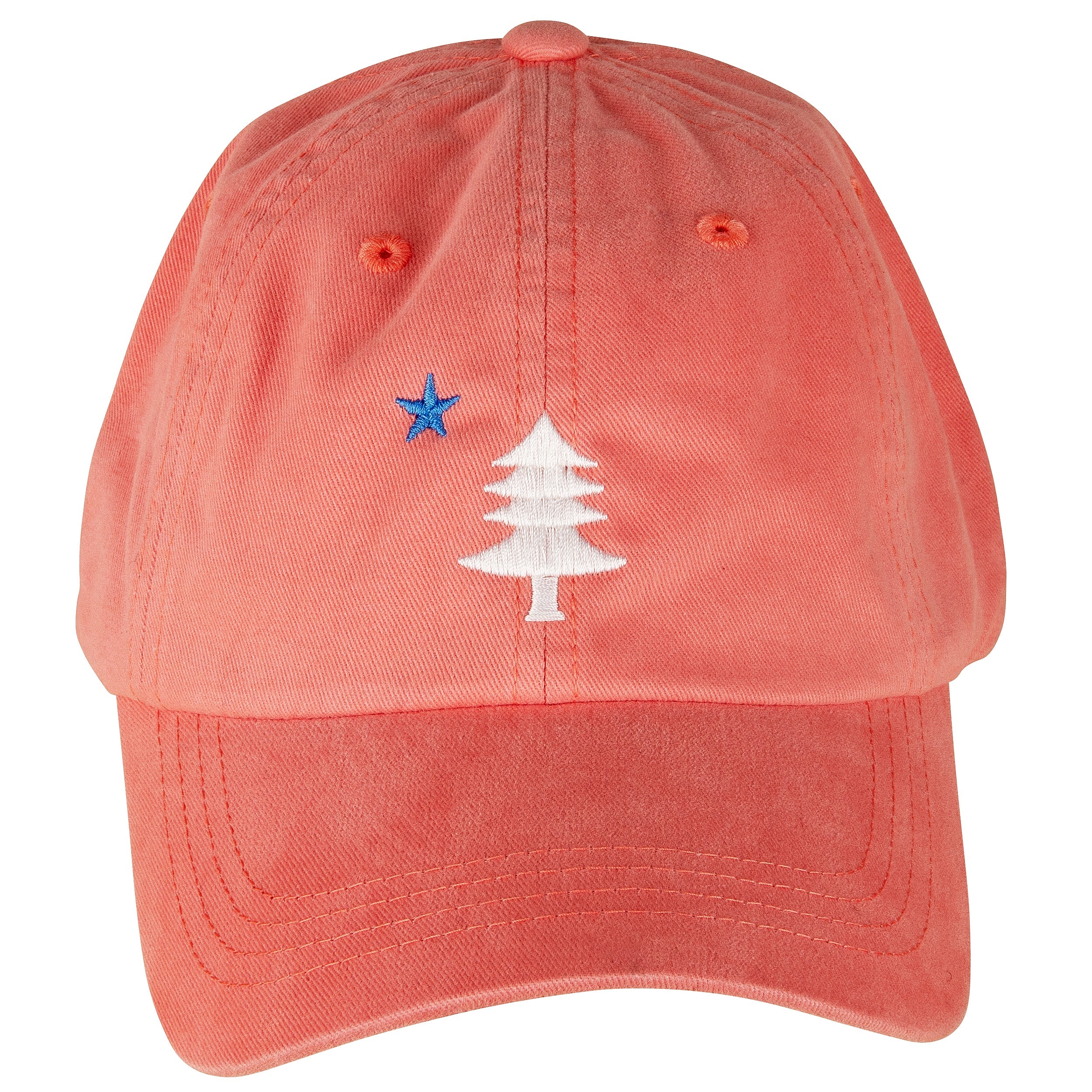 Baseball Hat – Maine Tree & Star on Coral