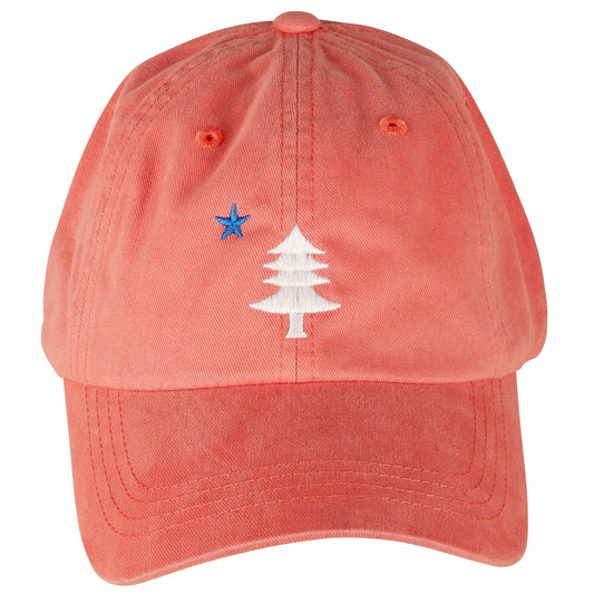 Baseball Hat – Maine Tree & Star on Coral