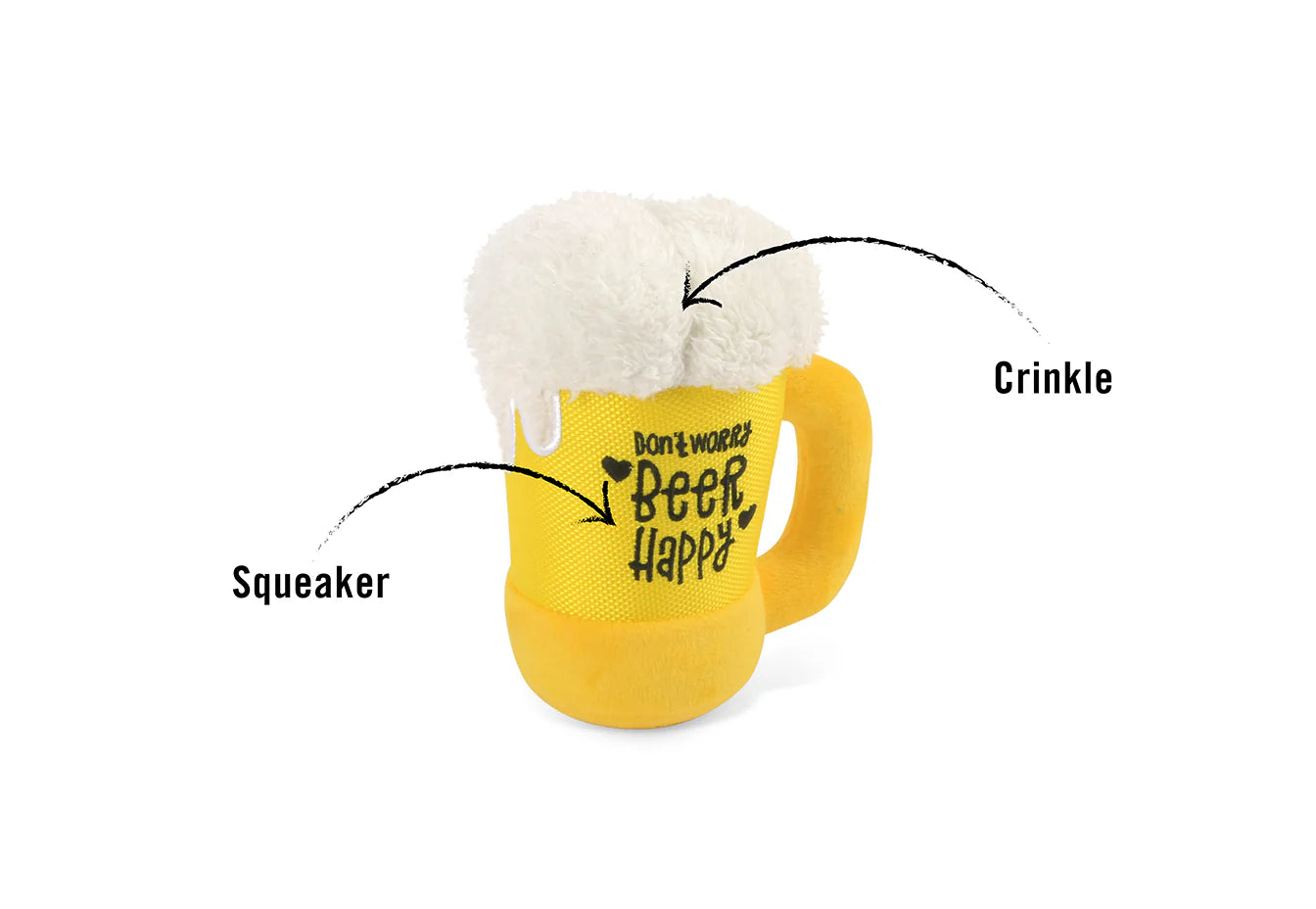 Stuffed Dog Toy - Plush Beer Mug