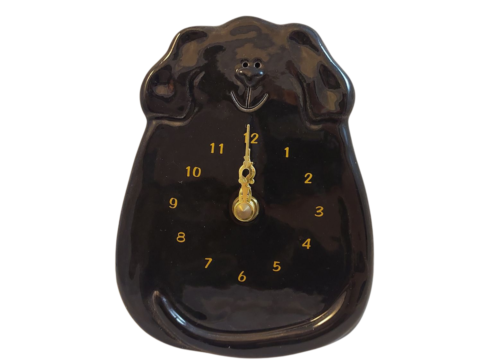 Dog Clock – Solid Black