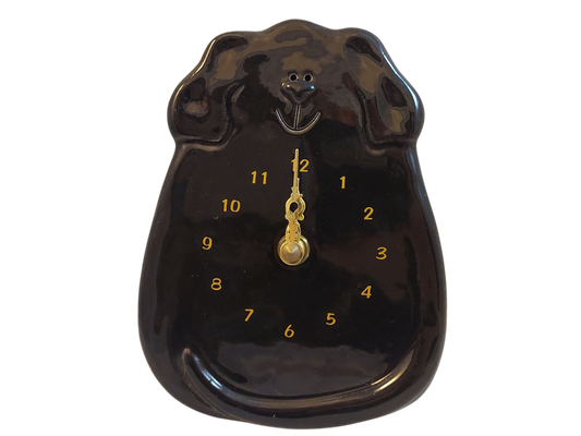 Dog Clock – Solid Black
