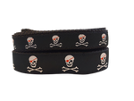 3/4” x 5ft Ribbon Dog Leash – Pirates, Black Thumbnail