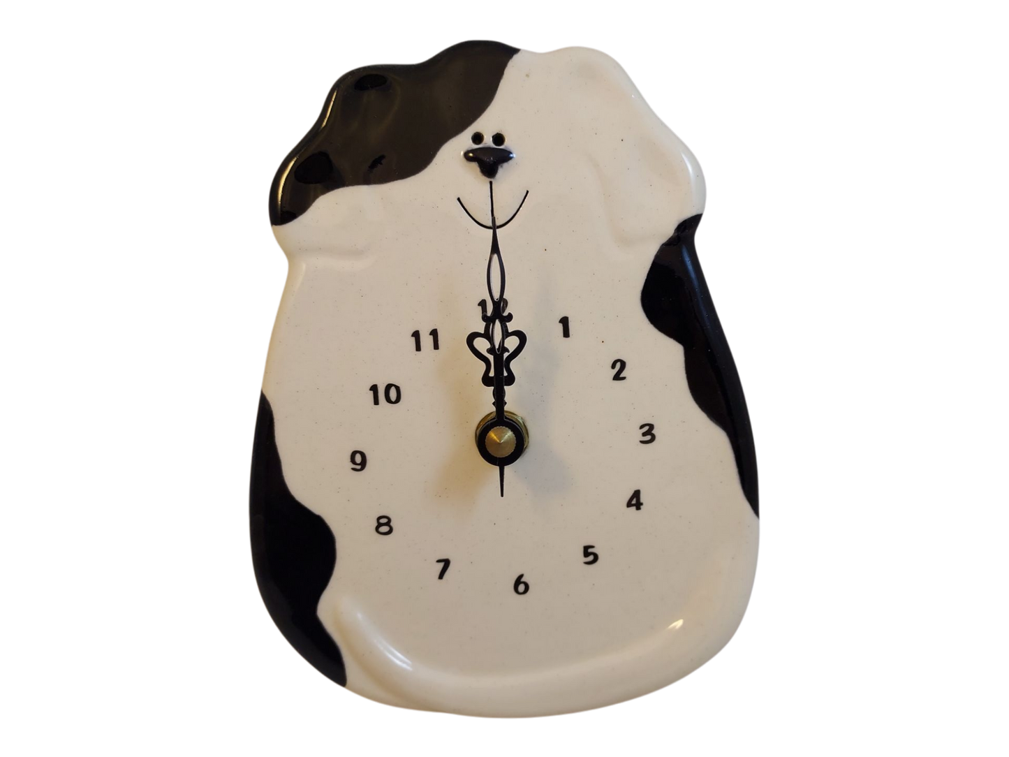 Dog Clock – Spotted Black