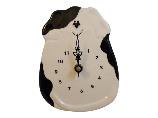 Dog Clock – Spotted Black