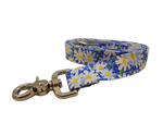 1” x 5ft  Ribbon Dog Leash – Daisies, Blue Thumbnail