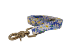 3/4” x 5ft Ribbon Dog Leash – Daisies, Blue Thumbnail