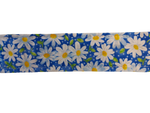 1” x 5ft  Ribbon Dog Leash – Daisies, Blue Thumbnail