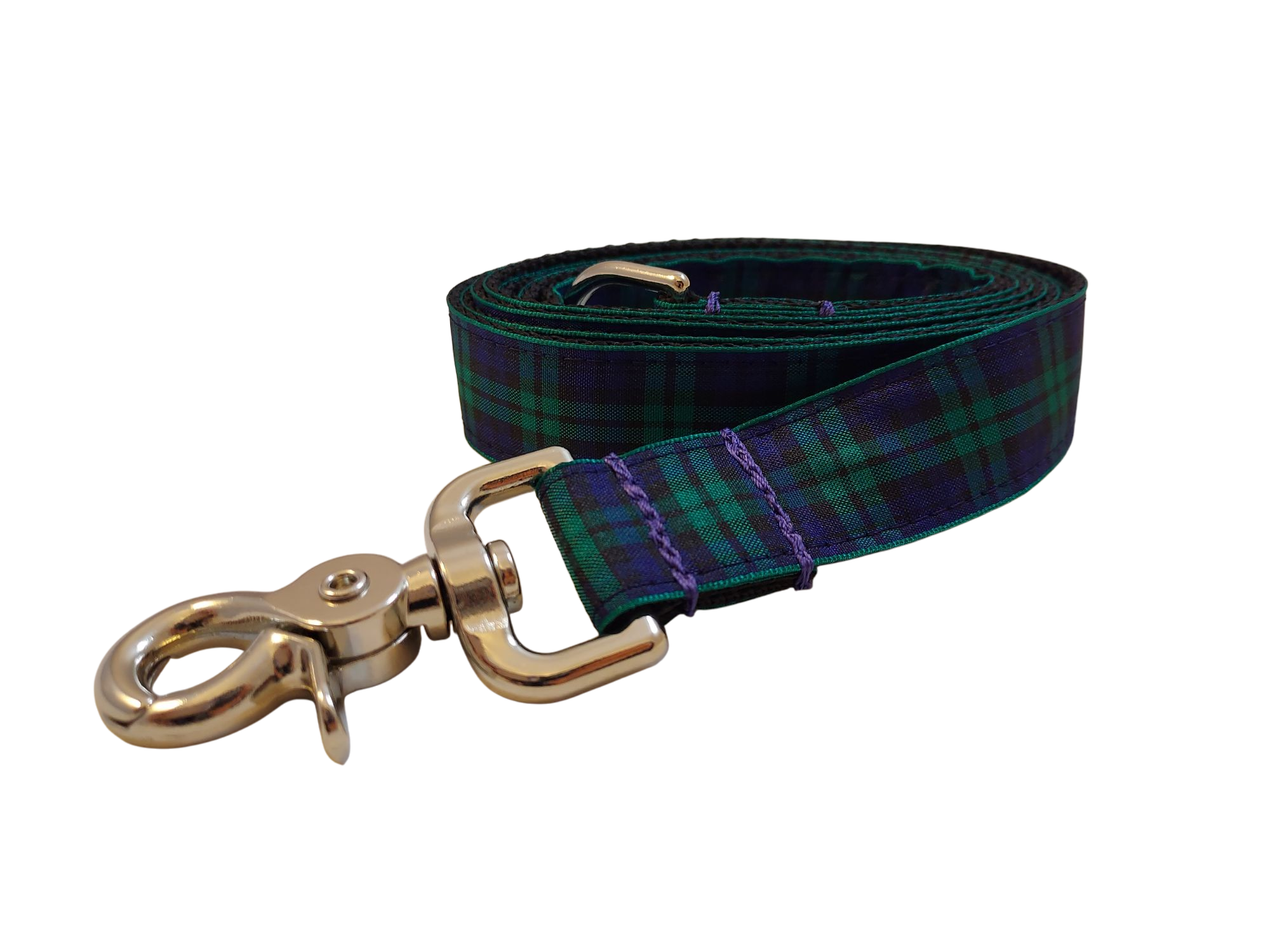 1” x 5ft  Ribbon Dog Leash – Black Watch Tartan