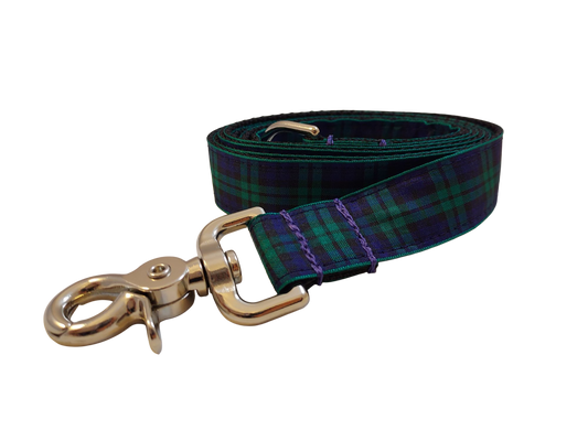 1” x 5ft  Ribbon Dog Leash – Black Watch Tartan