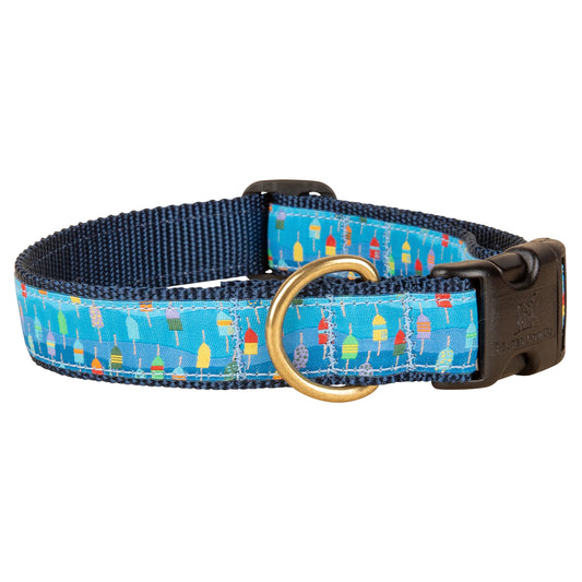 1" Ribbon Dog Collar - Lobster Buoys