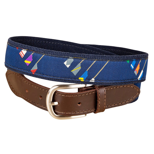 Leather Tab and Ribbon Belt - HOC Crew Blades