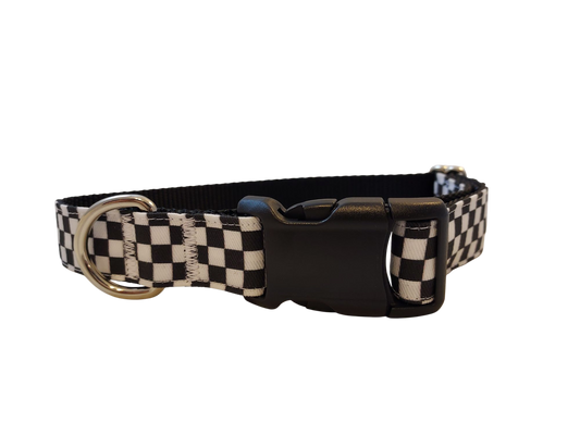 Ribbon Dog Collar – Checkerboard