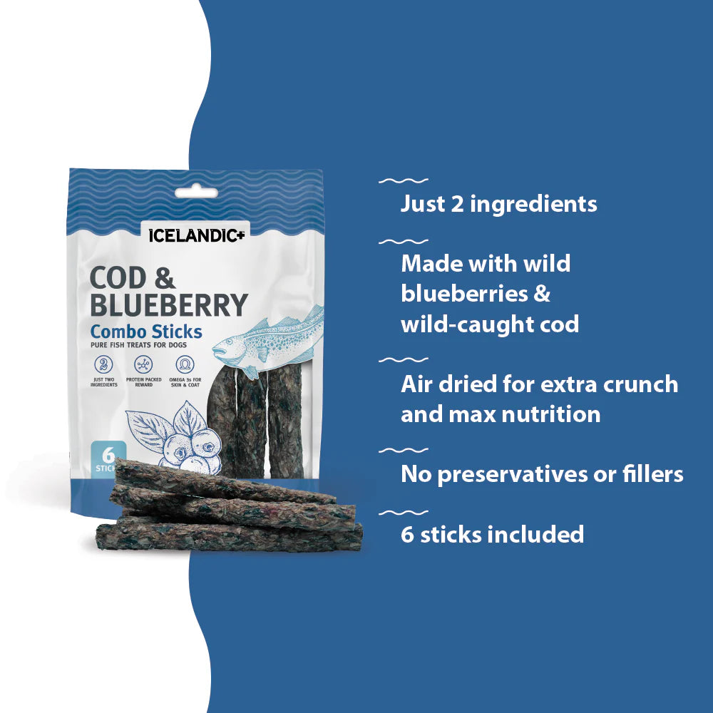 Cod & Blueberry Combo Sticks - 6 Sticks - 2oz