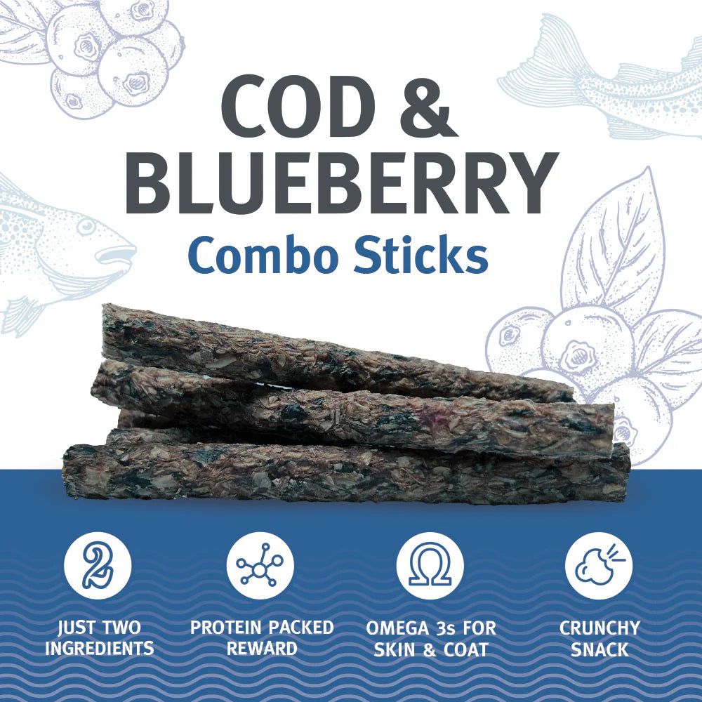 Cod & Blueberry Combo Sticks - 6 Sticks - 2oz