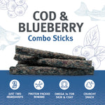 Cod & Blueberry Combo Sticks - 6 Sticks - 2oz Thumbnail