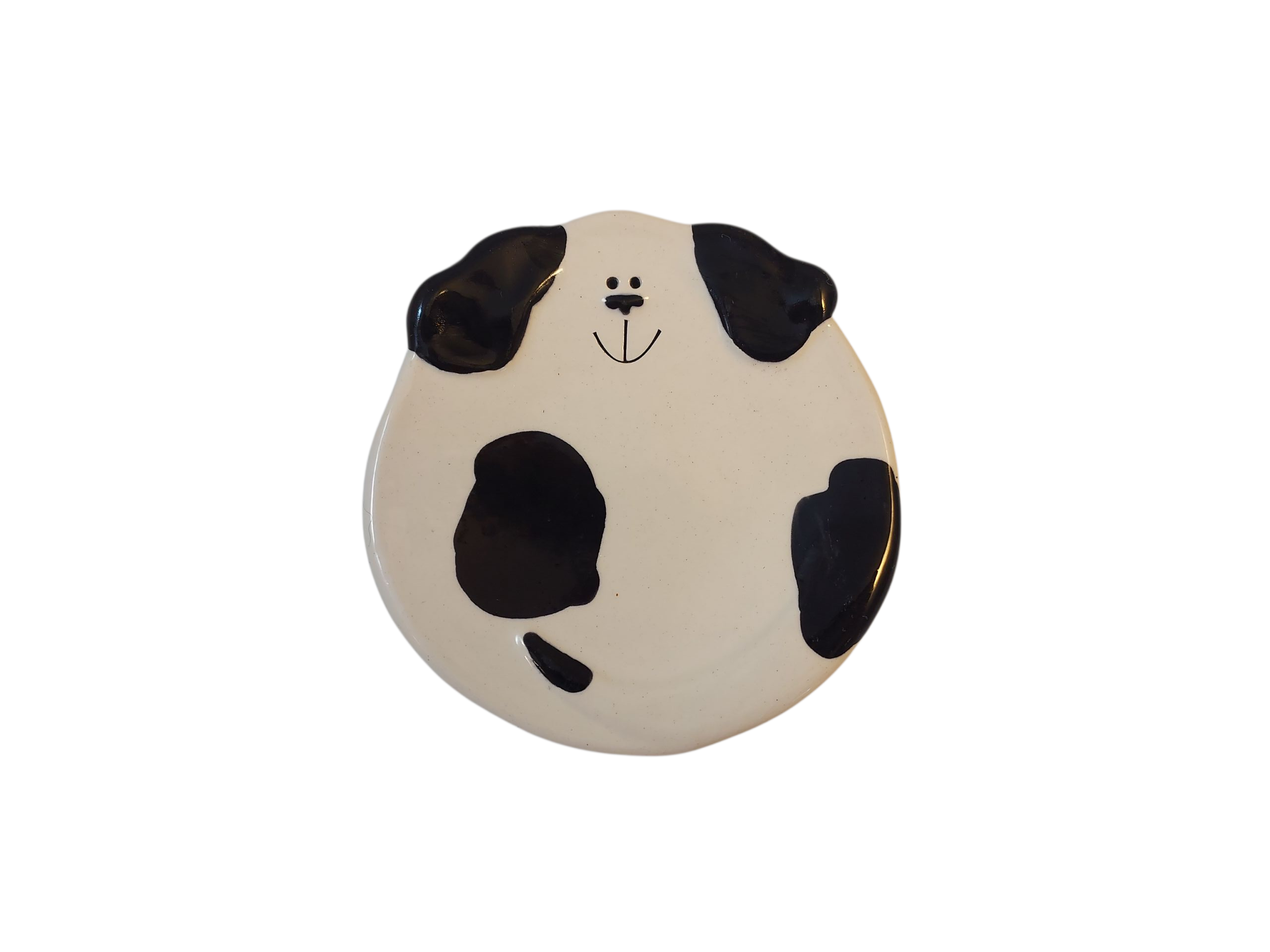Dog Dish – SM – Spotted Black & White