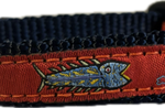 5/8” Ribbon Dog Collar – Hopkins Fish - Red Thumbnail