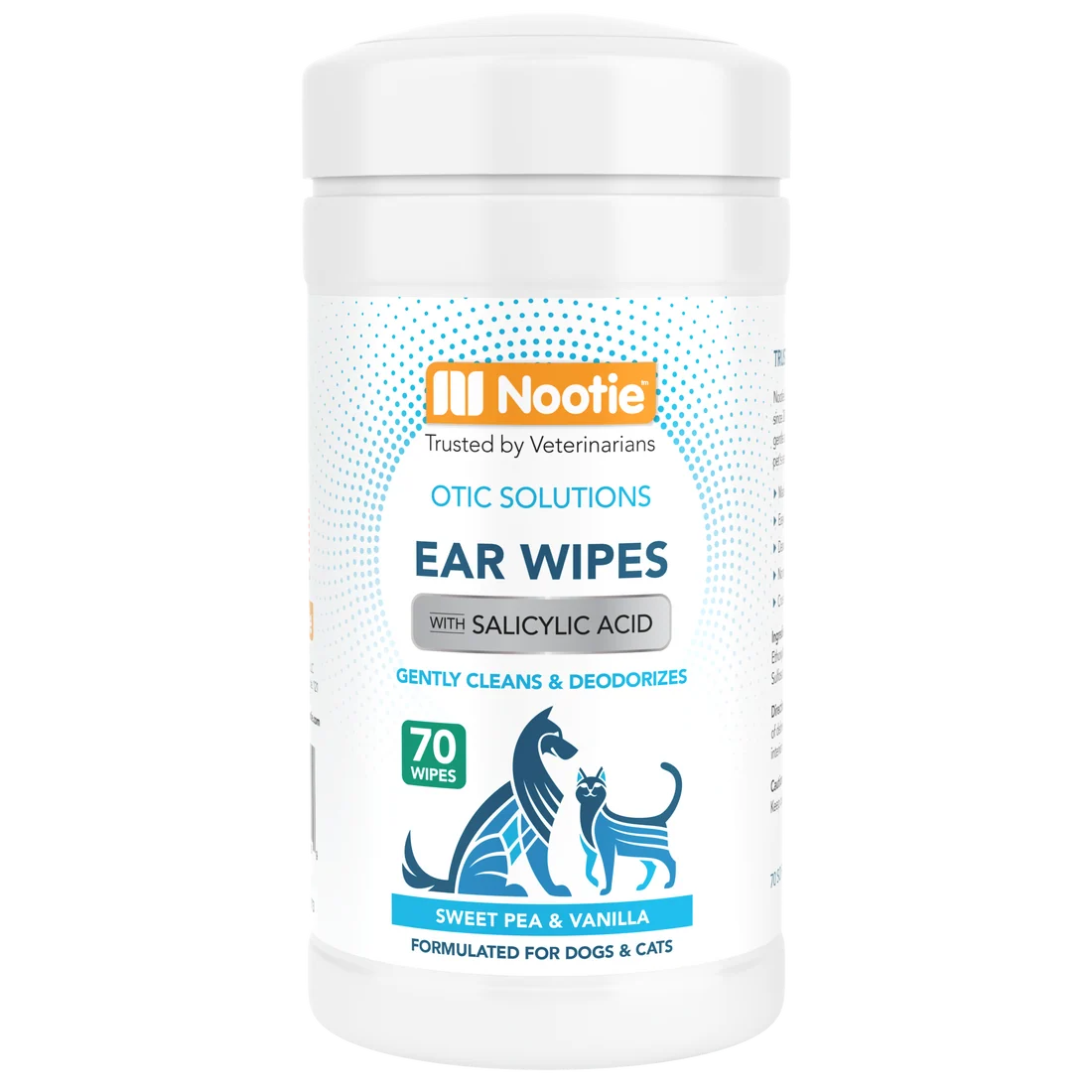 Nootie - Ear Wipes - Dogs & Cats - 3 Scents - 70ea - Made in USA