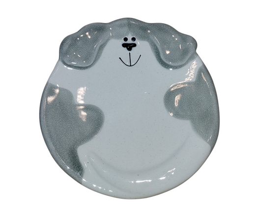 Dog Dish – SM – Spotted Gray