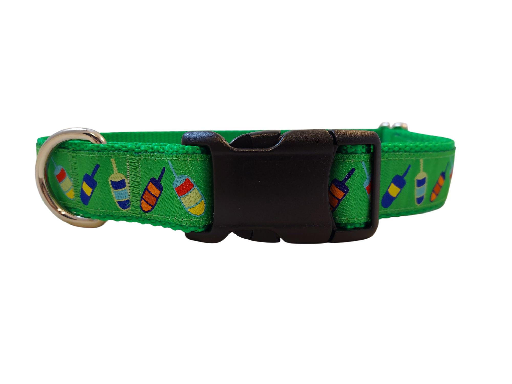 Ribbon Dog Collar – Green Buoys