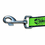 Handmade Ribbon Dog Leash - Navy Lobster On Lime Green - Navy Nylon - 2 Lengths Thumbnail