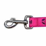 Handmade Ribbon Dog Leash - Navy Lobster On Pink - Pink Nylon - 2 Lengths Thumbnail