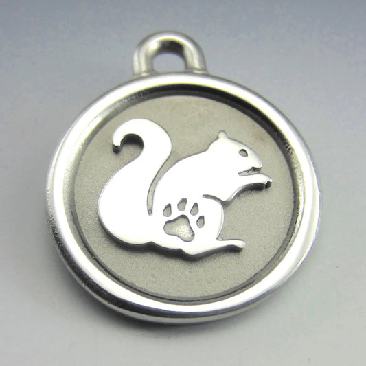 Hand-Made Stainless Steel Pet ID Tag - Squirrel - Small