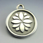 Hand-Made Stainless Steel Pet ID Tag - Lotus - Small Thumbnail
