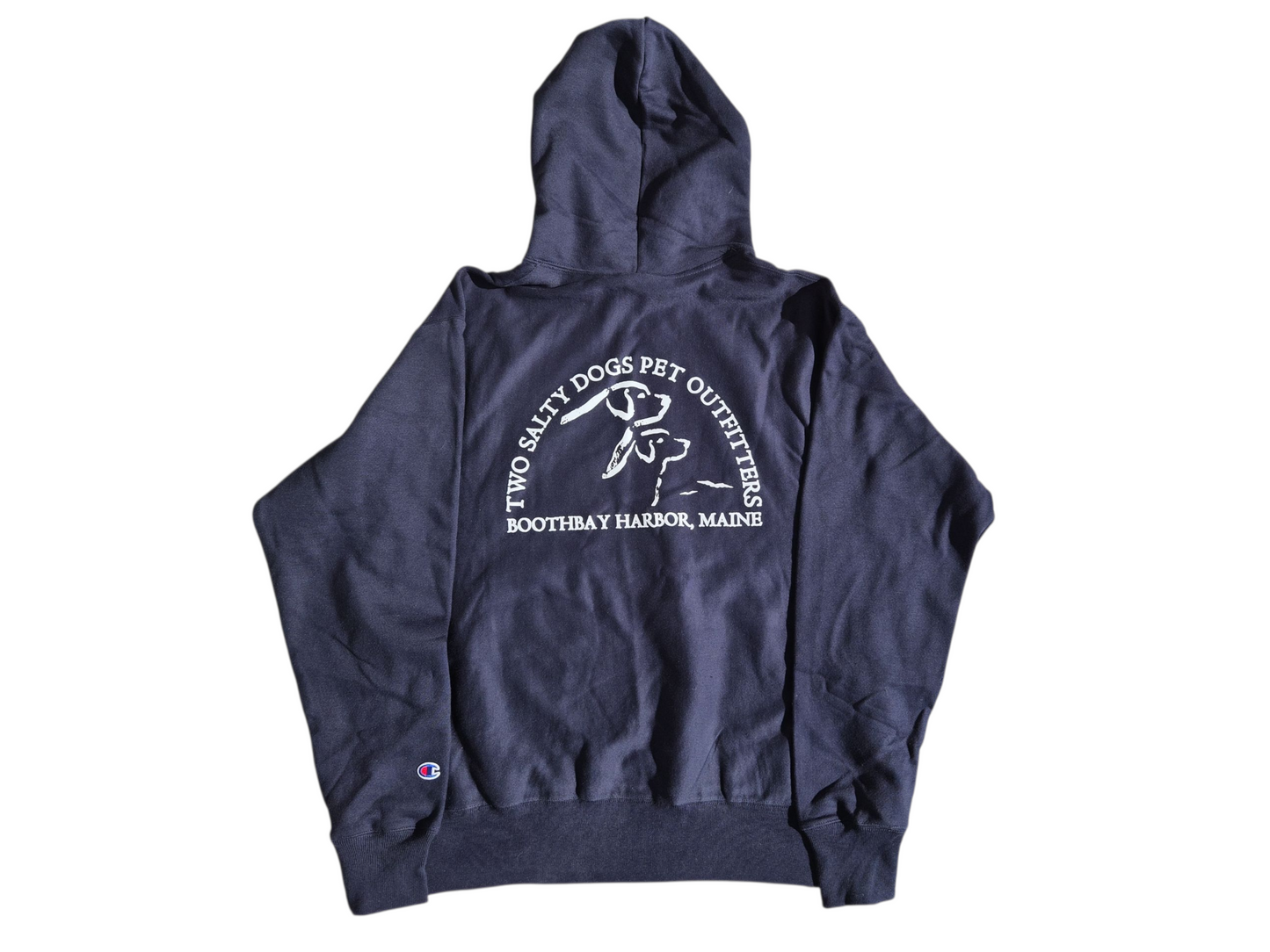 Hooded Sweatshirt - Navy Blue - Two Salty Dogs Logo