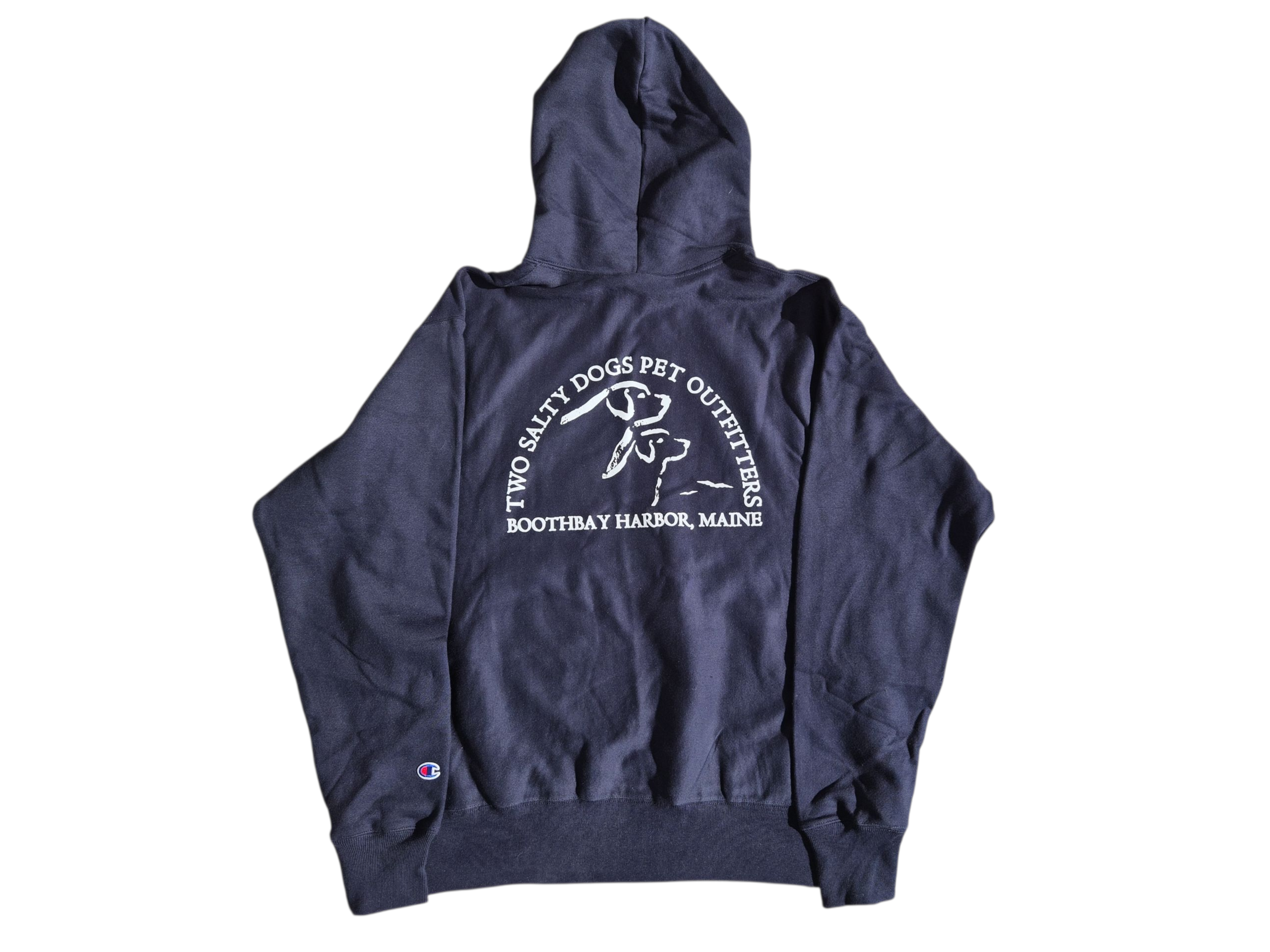 Hooded Sweatshirt - Navy Blue - Two Salty Dogs Logo