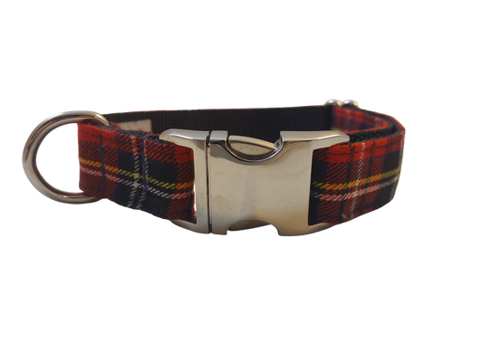 1.5” Ribbon Dog Collar – Scottish Tartan