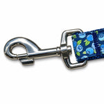 Handmade Ribbon Dog Leash - Blueberries - Navy Nylon - 52