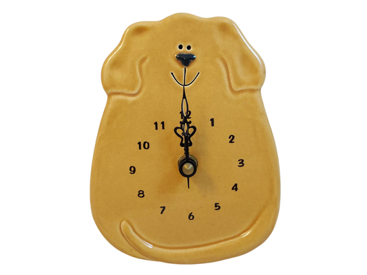 Dog Clock – Solid Brown, Light