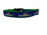 1” Ribbon Dog Collar – Yellow Dog in Skiff Thumbnail