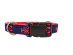 Ribbon Dog Collar – Lobster,  Pink on Navy Blue w/ Pink Nylon Thumbnail