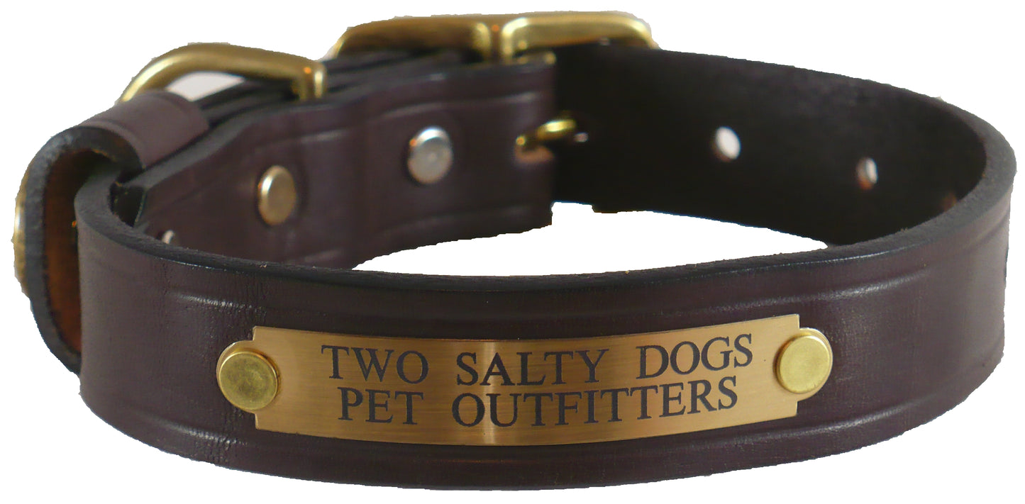 1" Bridle Leather Dog Collar