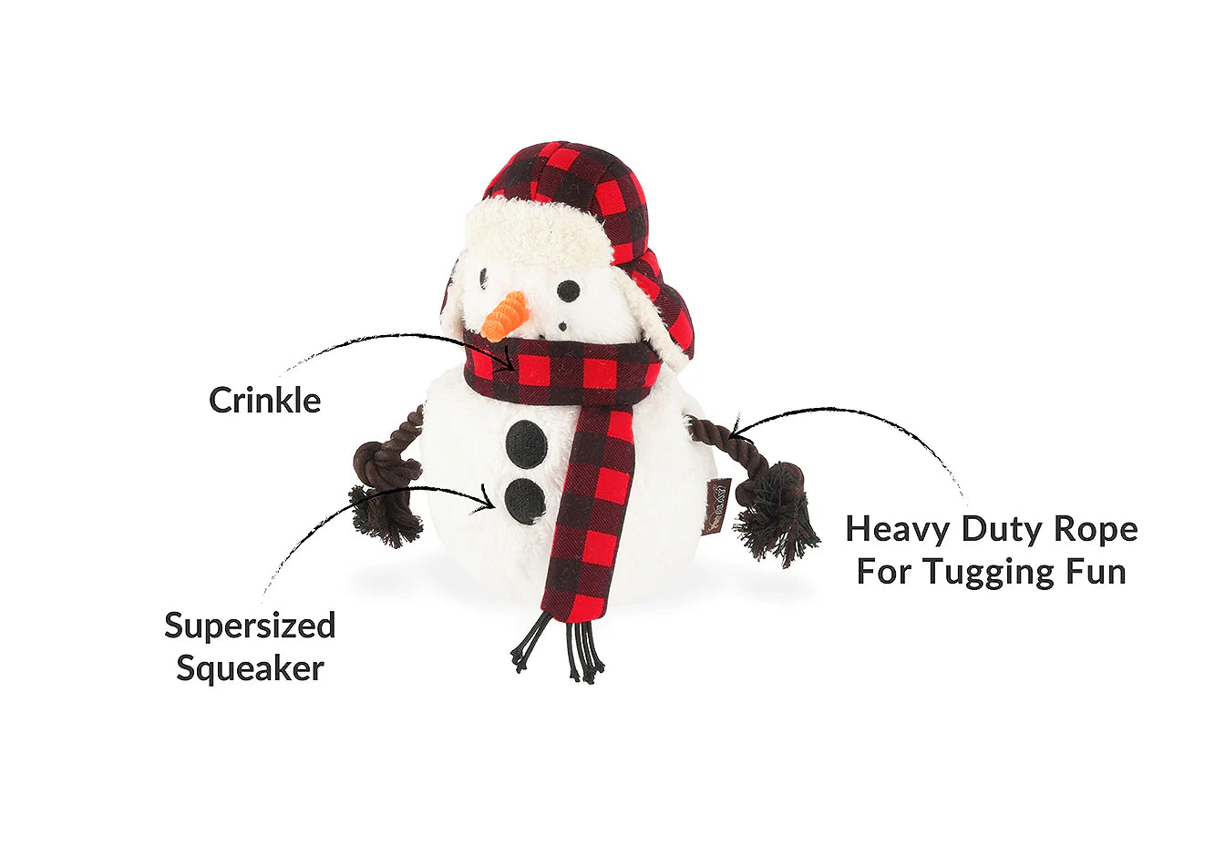 Stuffed Dog Toy - Snowman