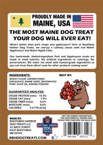 Back of the product package showing a that the product is made in Maine,USA. A graphic and listing the exact ingredients and a guaranteed analysis of nutritional values.  Thumbnail
