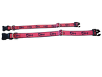 Ribbon Dog Collar – Navy Lobster on Pink w/ Navy Nylon Thumbnail
