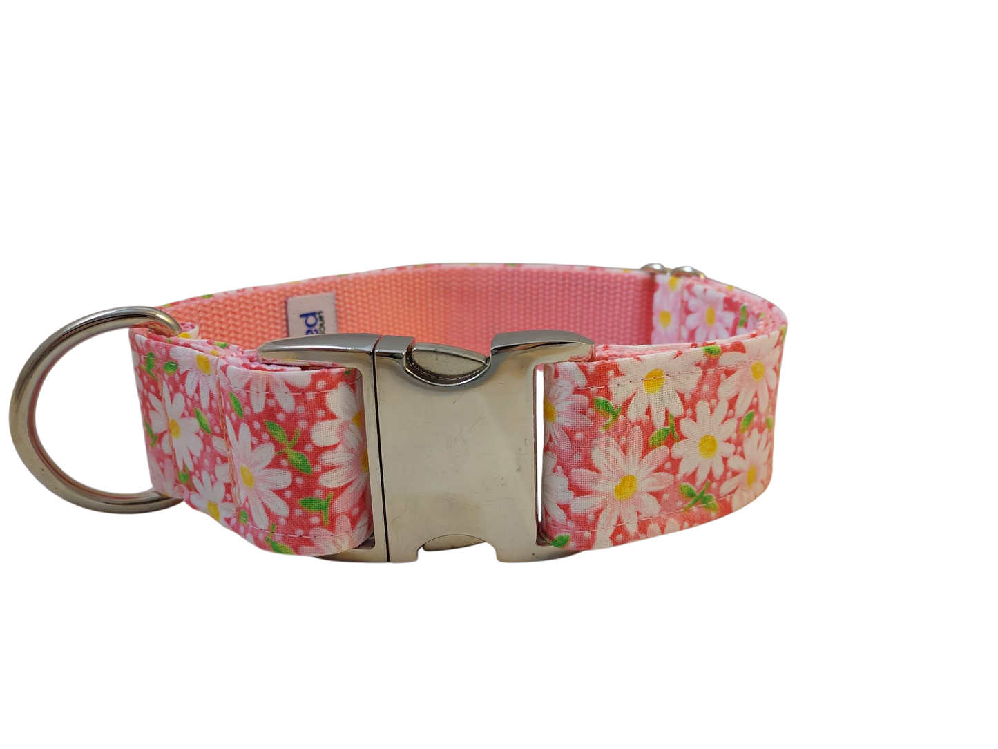 1.5” Ribbon Dog Collar – Daisy, Pink
