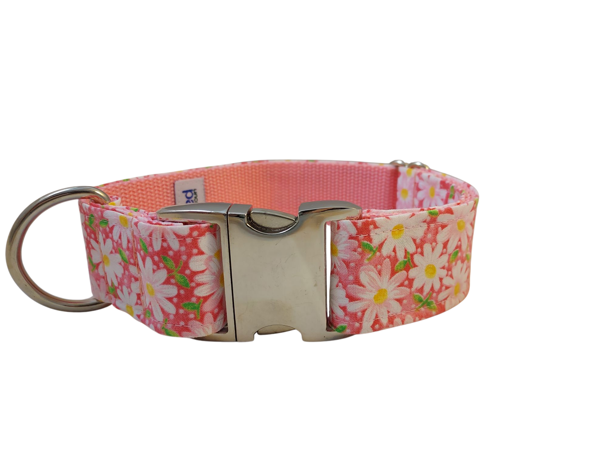 1.5” Ribbon Dog Collar – Daisy, Pink