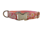 3/4” Ribbon Dog Collar – Daisy, Pink Thumbnail