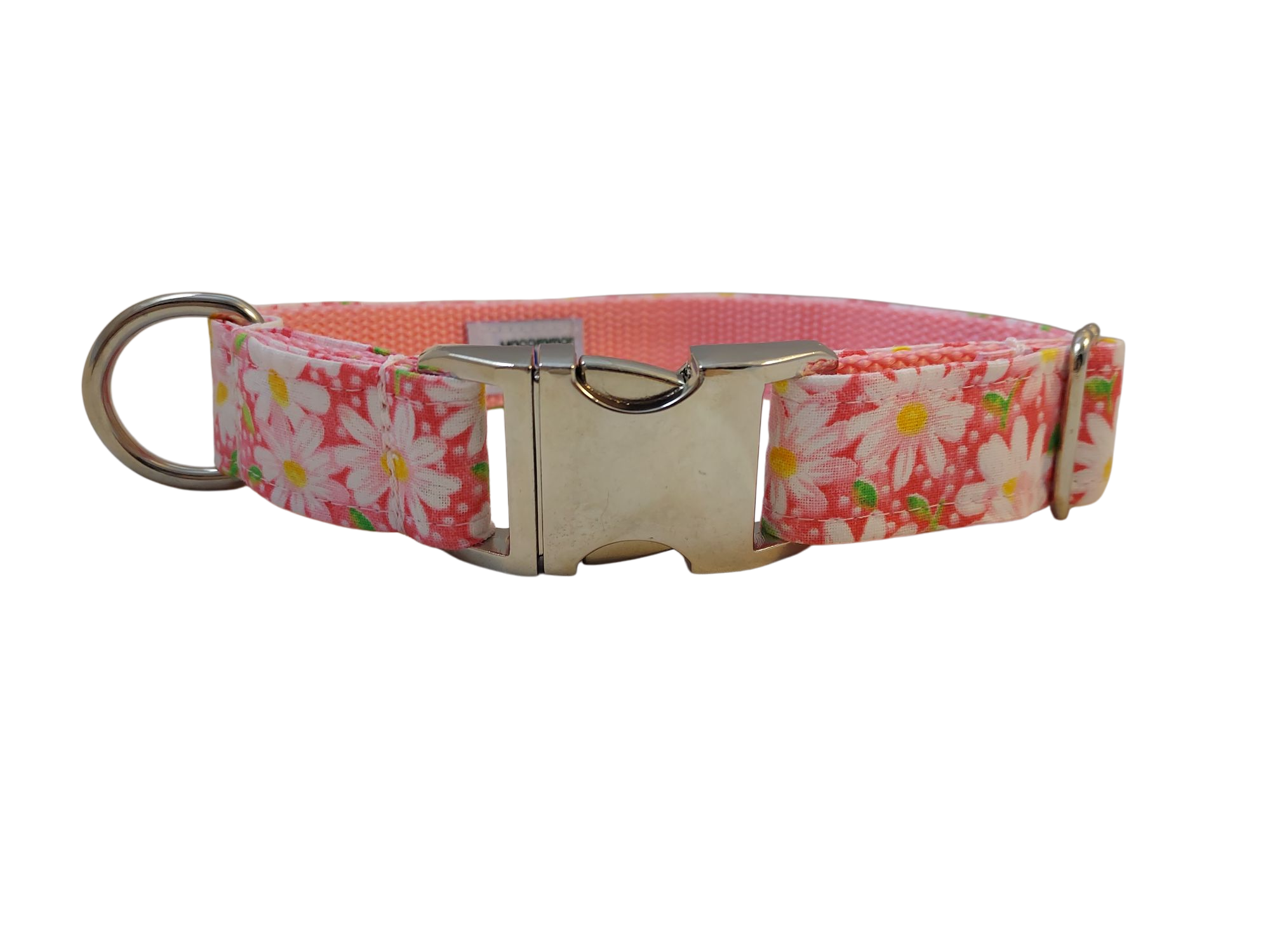 3/4” Ribbon Dog Collar – Daisy, Pink