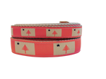 1” x 5ft  Ribbon Dog Leash – 1820/1901 Maine Flag, Pink Thumbnail