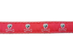 3/4” x 5ft Ribbon Dog Leash – Pirates, Pink Thumbnail