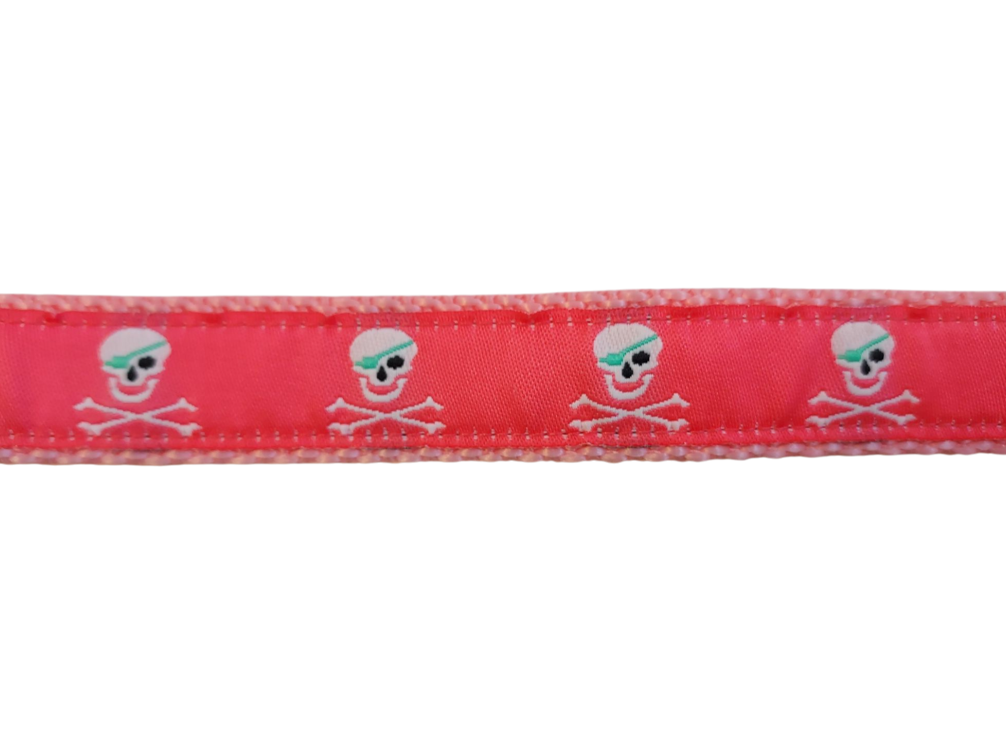 3/4” x 5ft Ribbon Dog Leash – Pirates, Pink