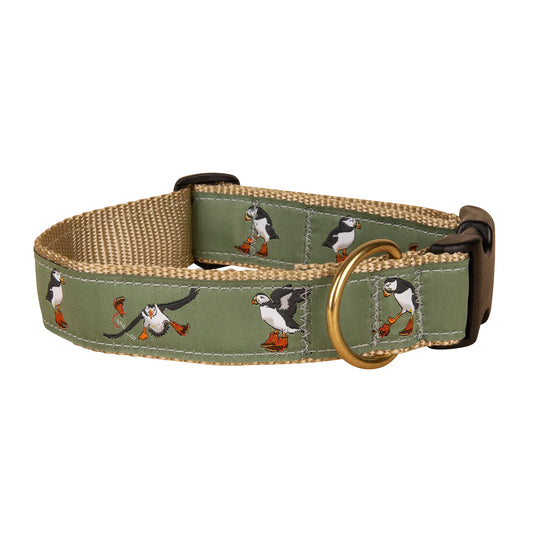1.25” Ribbon Dog Collar -  Puffins