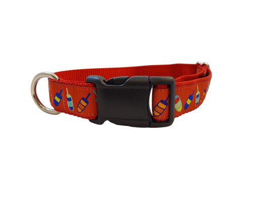 Ribbon Dog Collar – Red Buoys