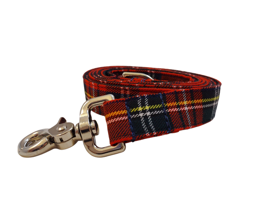 1” x 5ft  Ribbon Dog Leash – Scottish Tartan